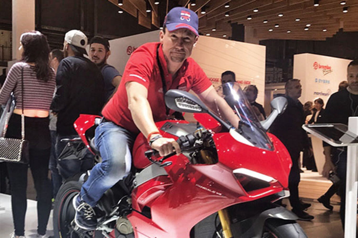 ARMIN ON BIKE at EICMA on Ducati Panigale V4 S