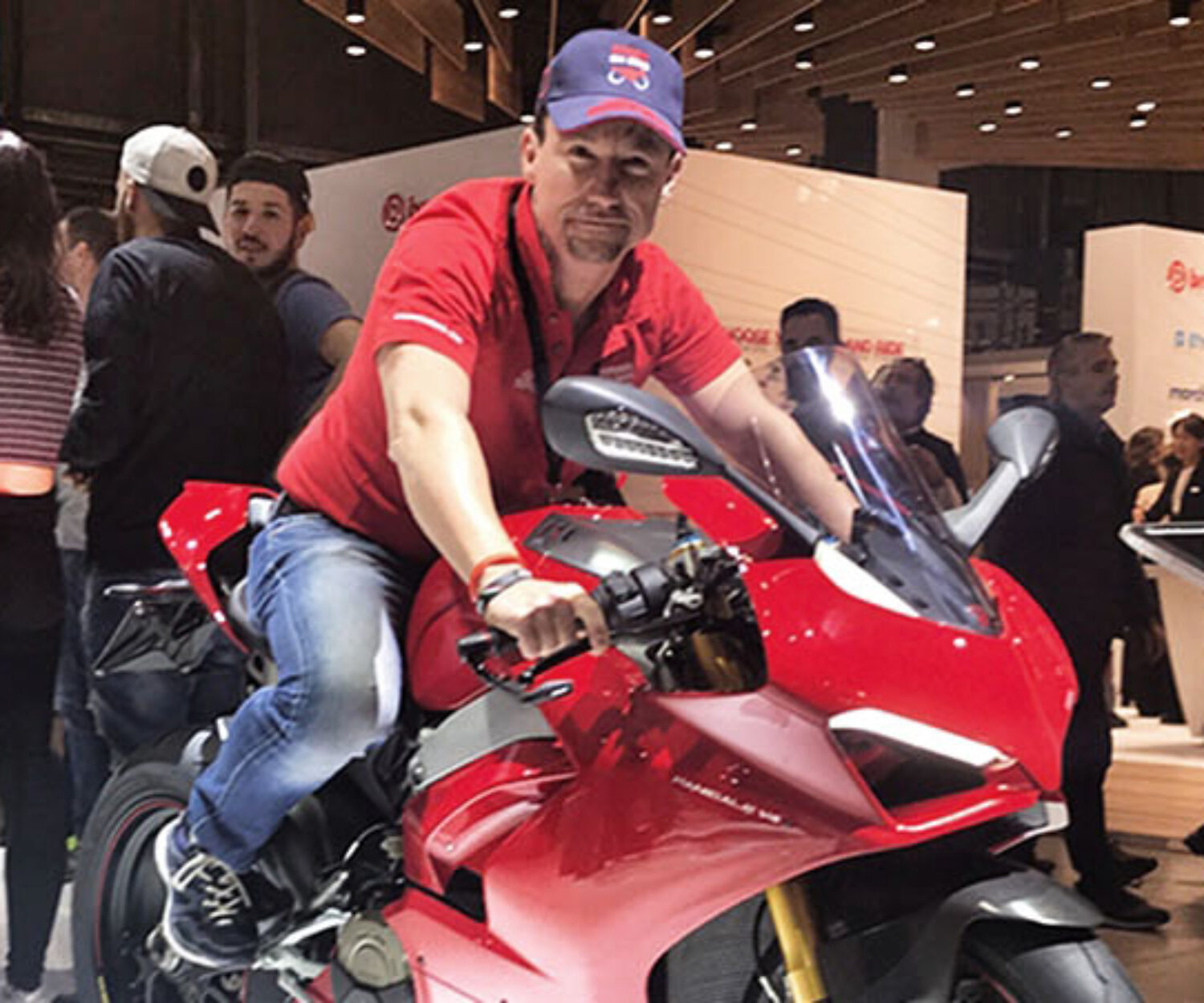 ARMIN ON BIKE at EICMA on Ducati Panigale V4 S